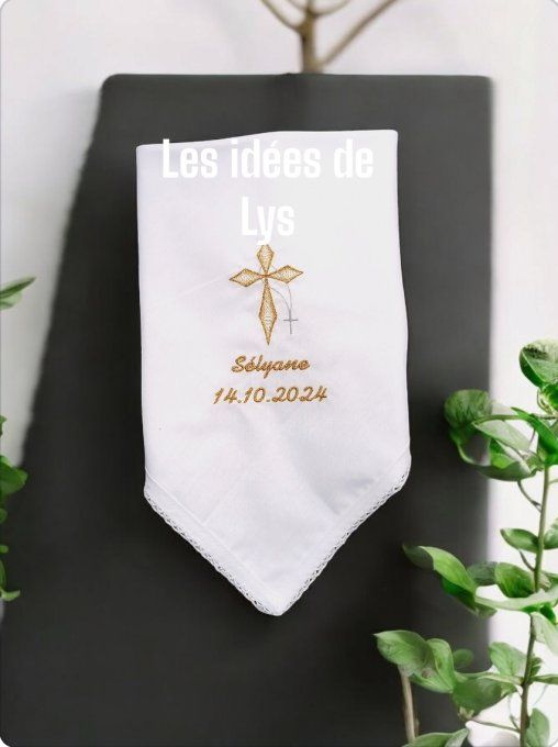 Serviette broder de baptême